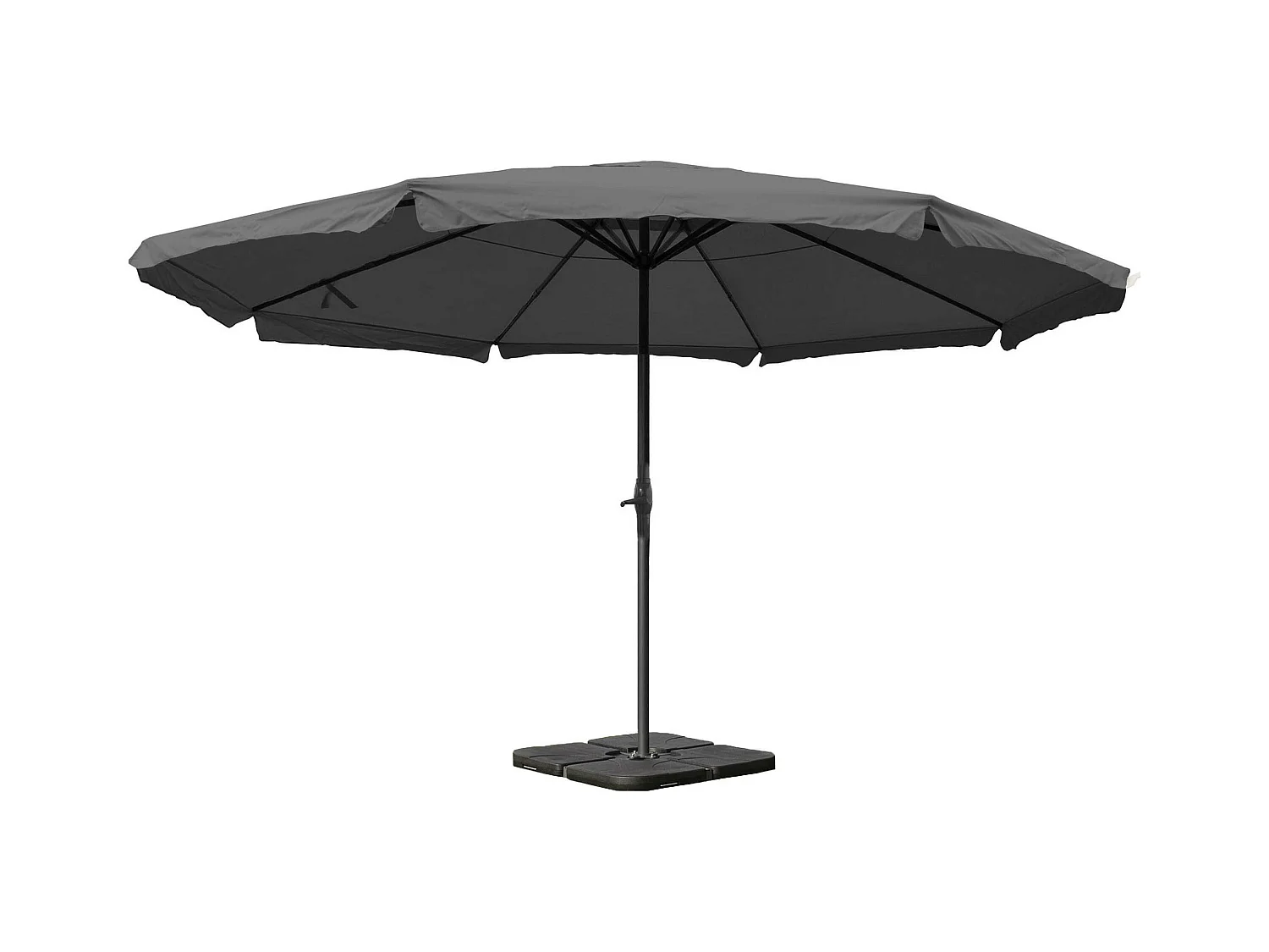 Parasol Carpi Pro Ø5m, anthracite avec socle