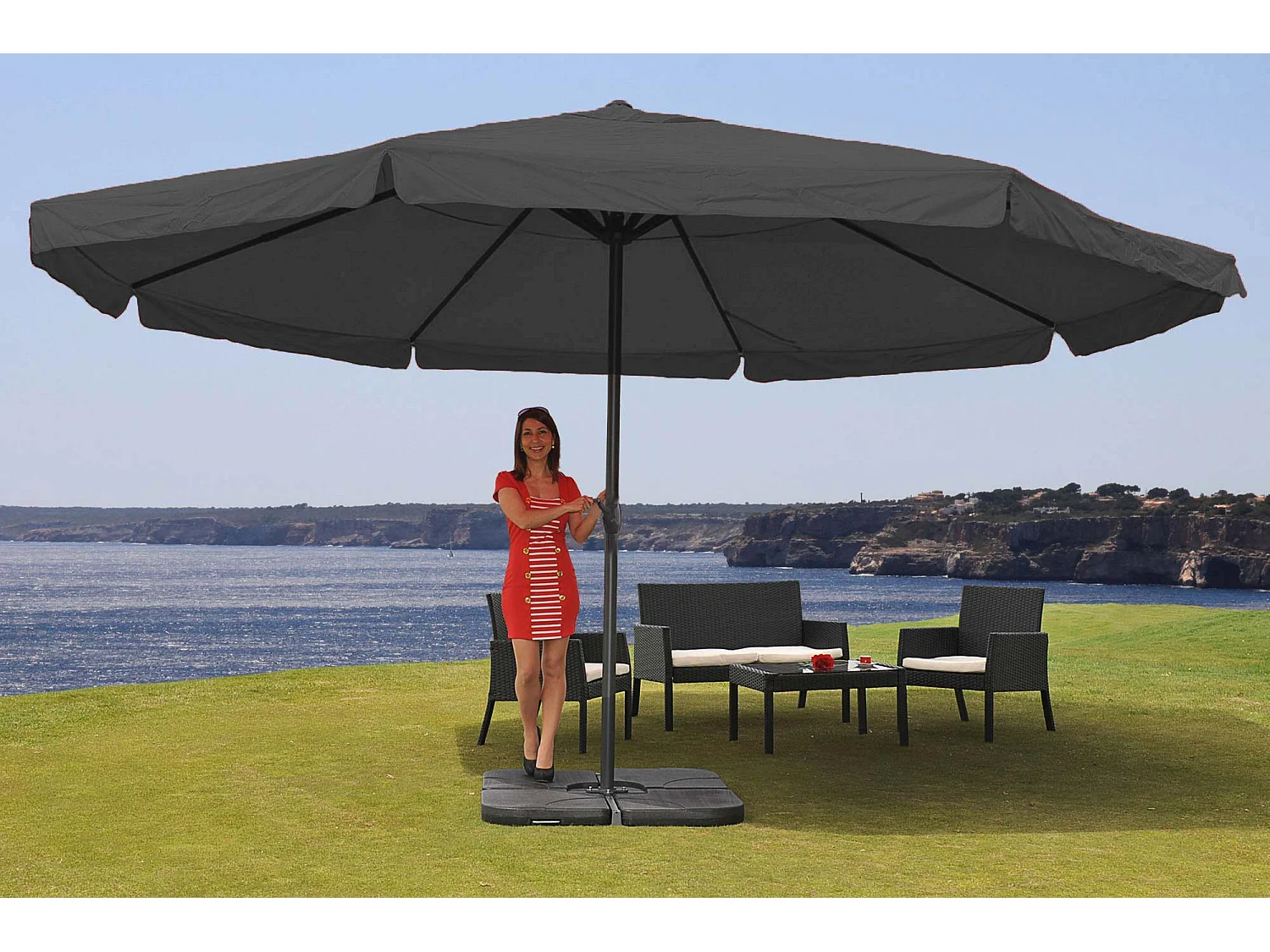 Parasol Carpi Pro,  antracyt ze stojakiem