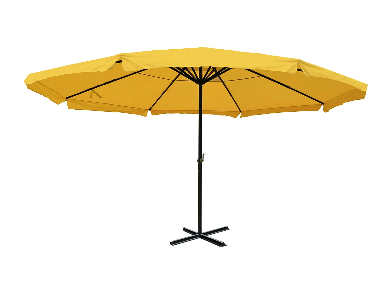 Ombrellone giardino spiaggia T45 Merano Pro con volante ø 500cm senza base giallo