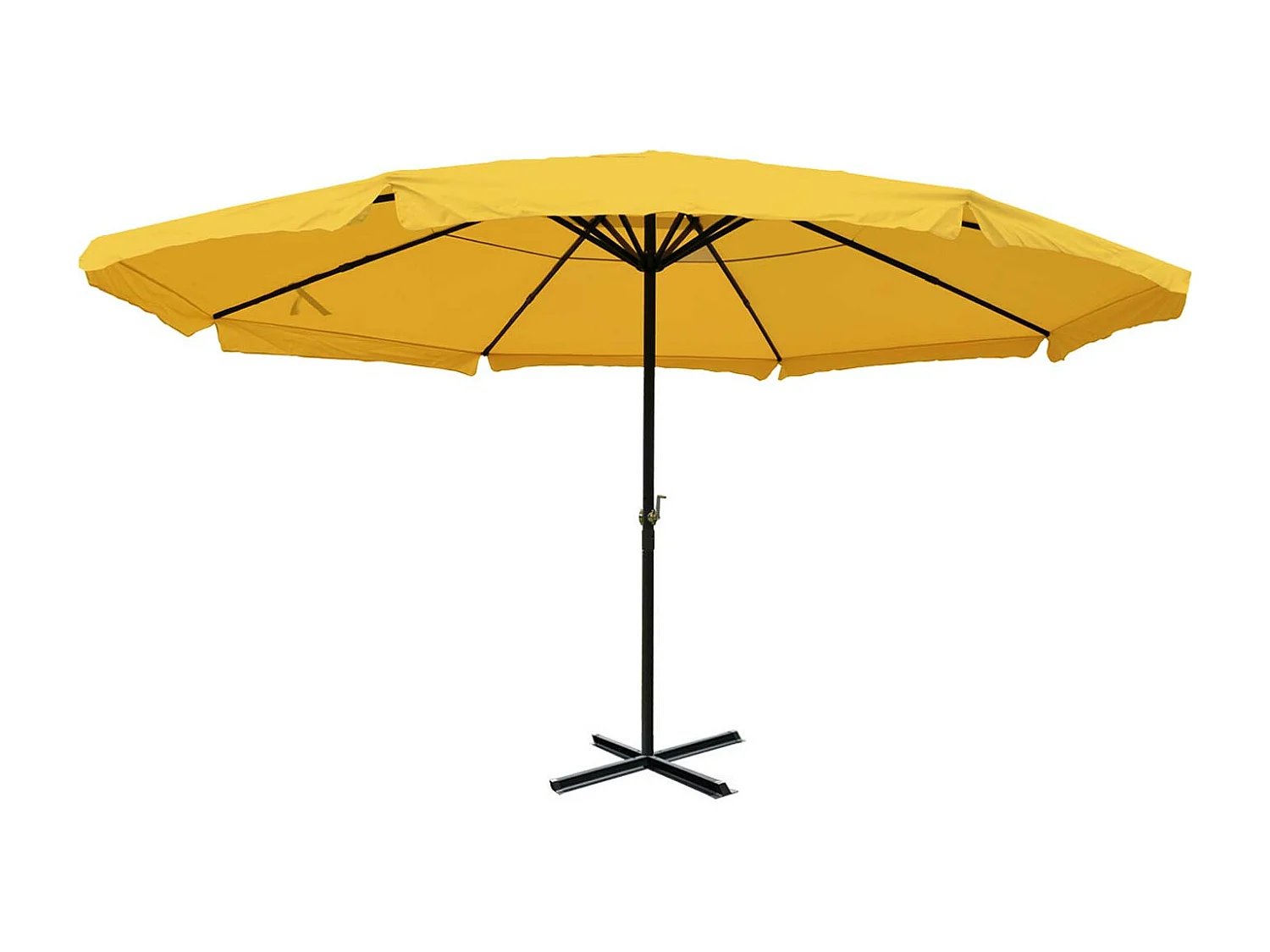 Ombrellone giardino spiaggia T45 Merano Pro con volante ø 500cm senza base giallo