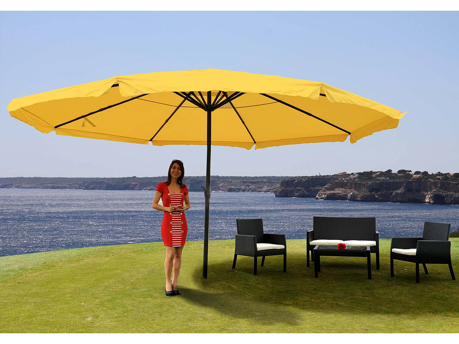 Parasol Carpi Pro,  żółty bez stojaka