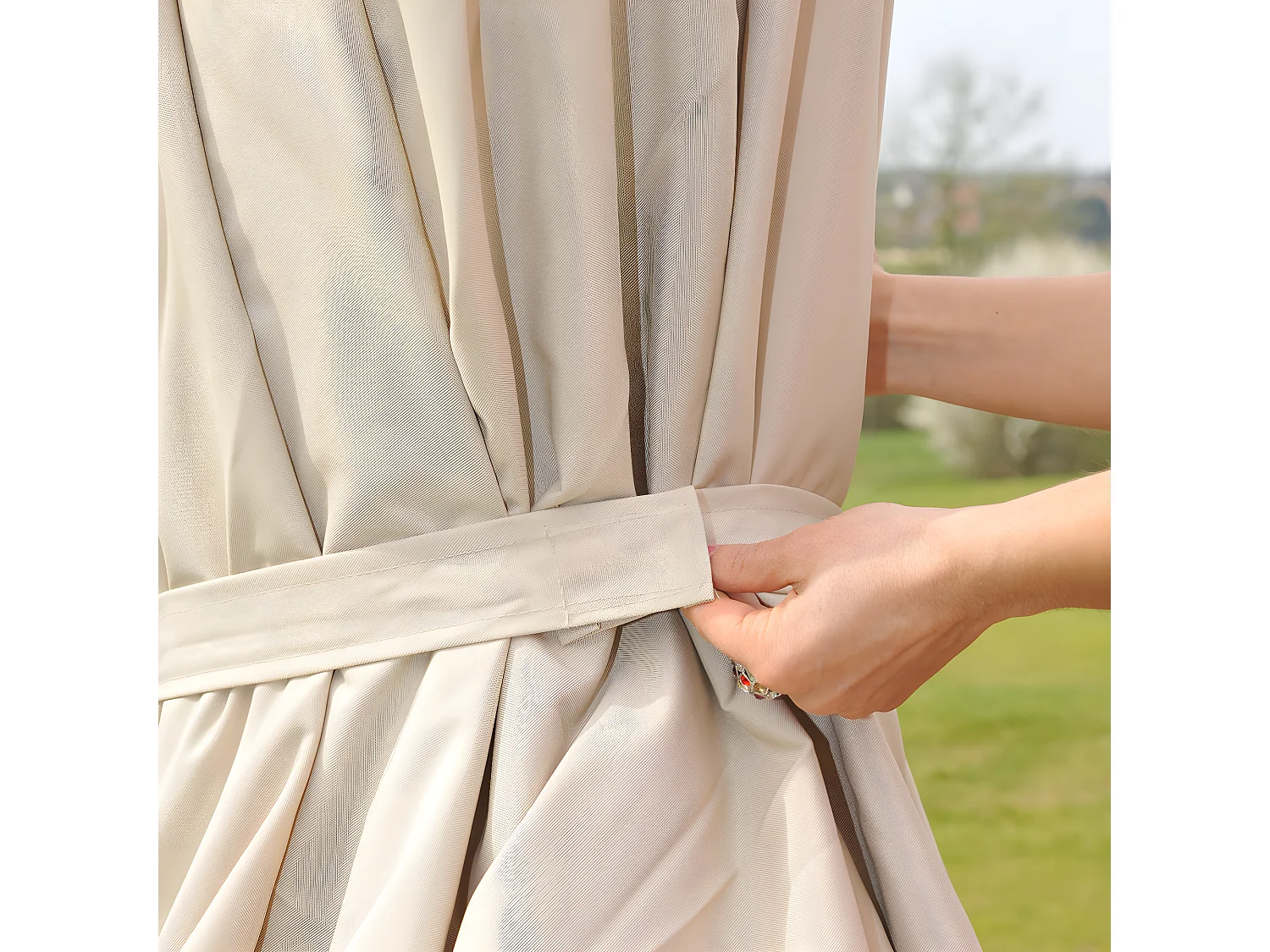 Guarda-sol Carpi Pro,  creme com suporte