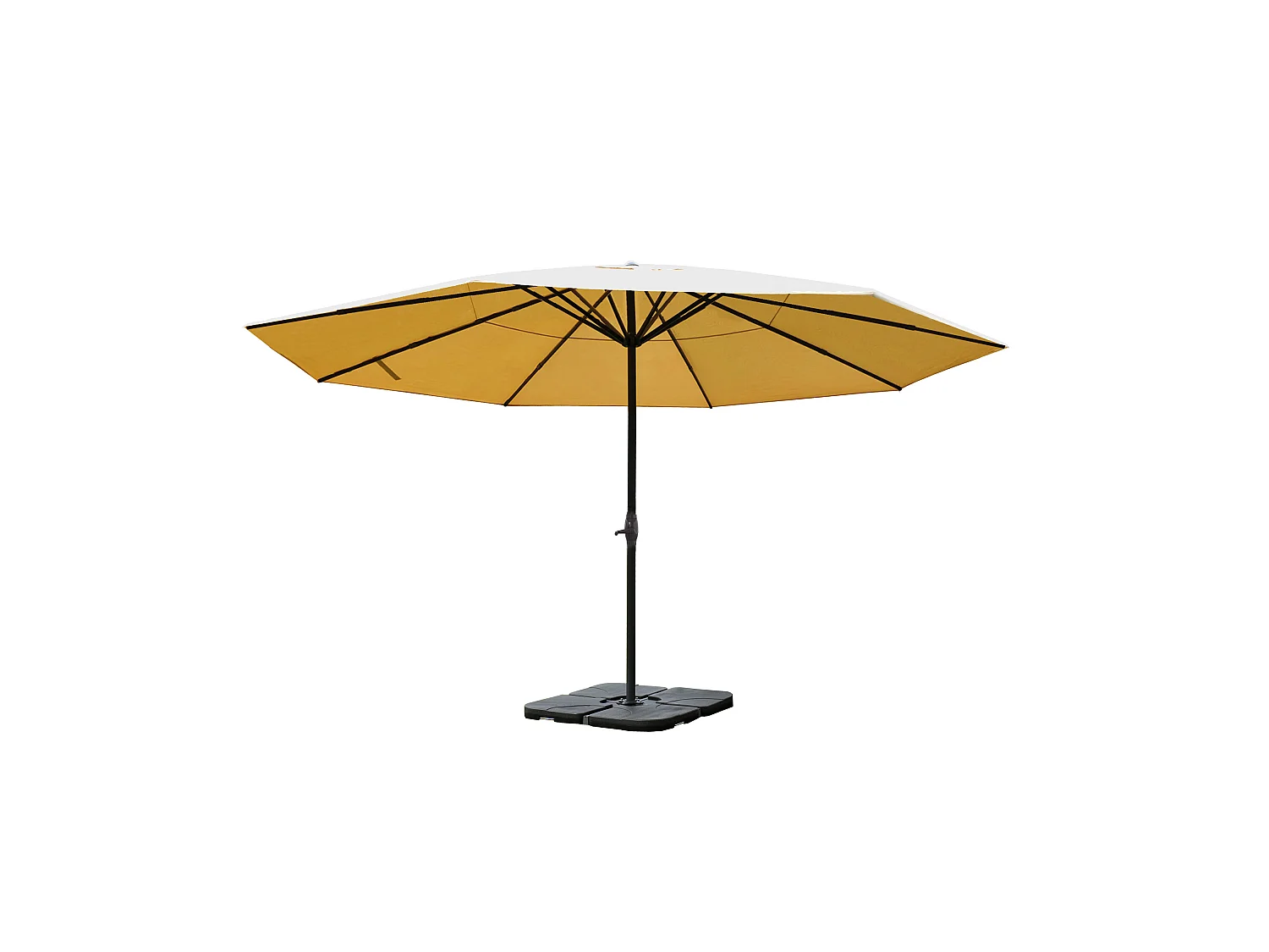 Parasol Carpi Pro Ø 5m,  crème avec pied
