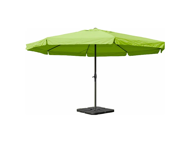 Ombrellone giardino spiaggia T45 Merano Pro con volante ø 500cm con base verde