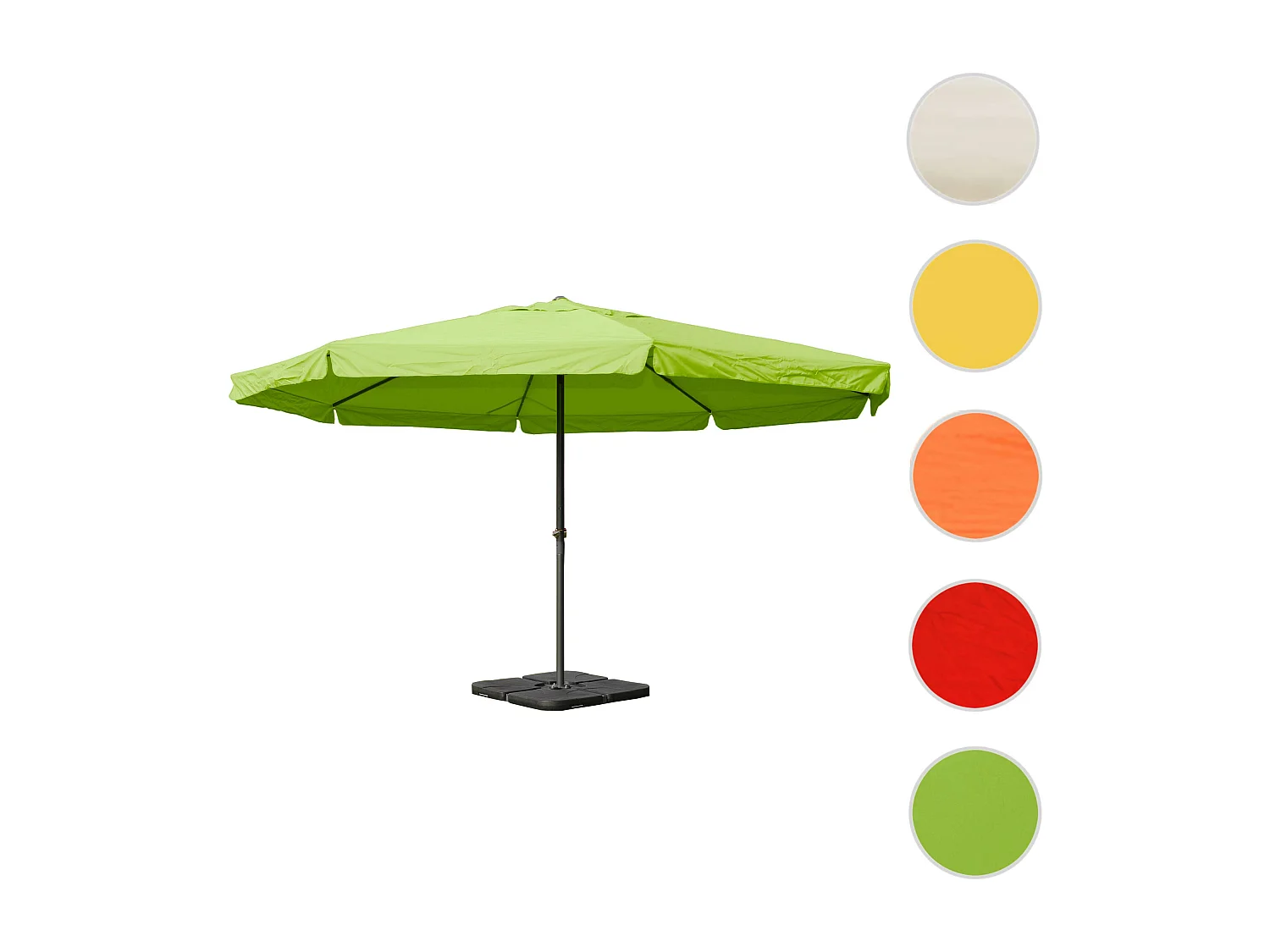 Parasol Carpi Pro Ø5m,  vert avec pied