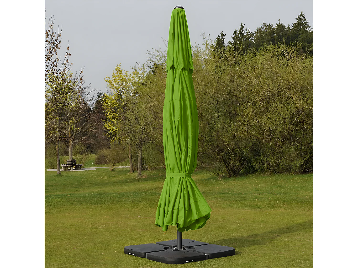 Parasol Carpi Pro Ø5m,  vert avec pied