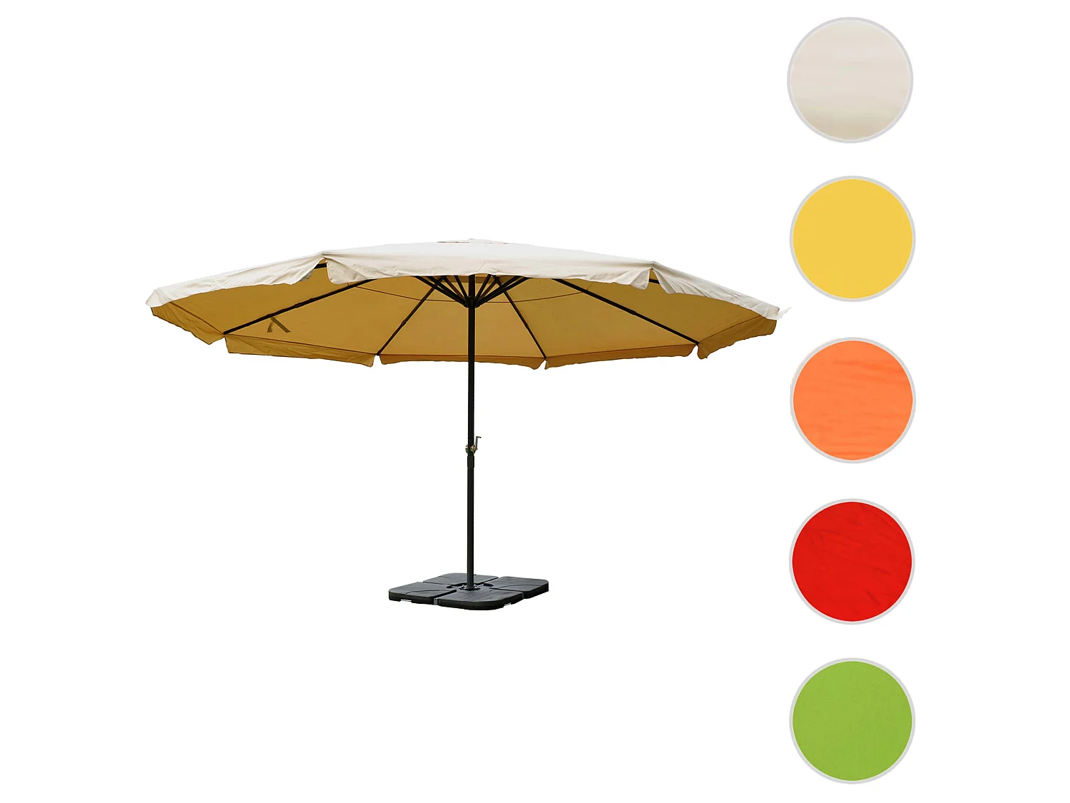 Parasol Carpi Pro Ø5m,  crème avec pied