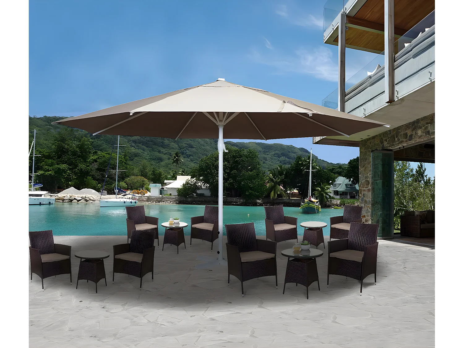 Parasol Carpi II,  crème-beige zonder voet