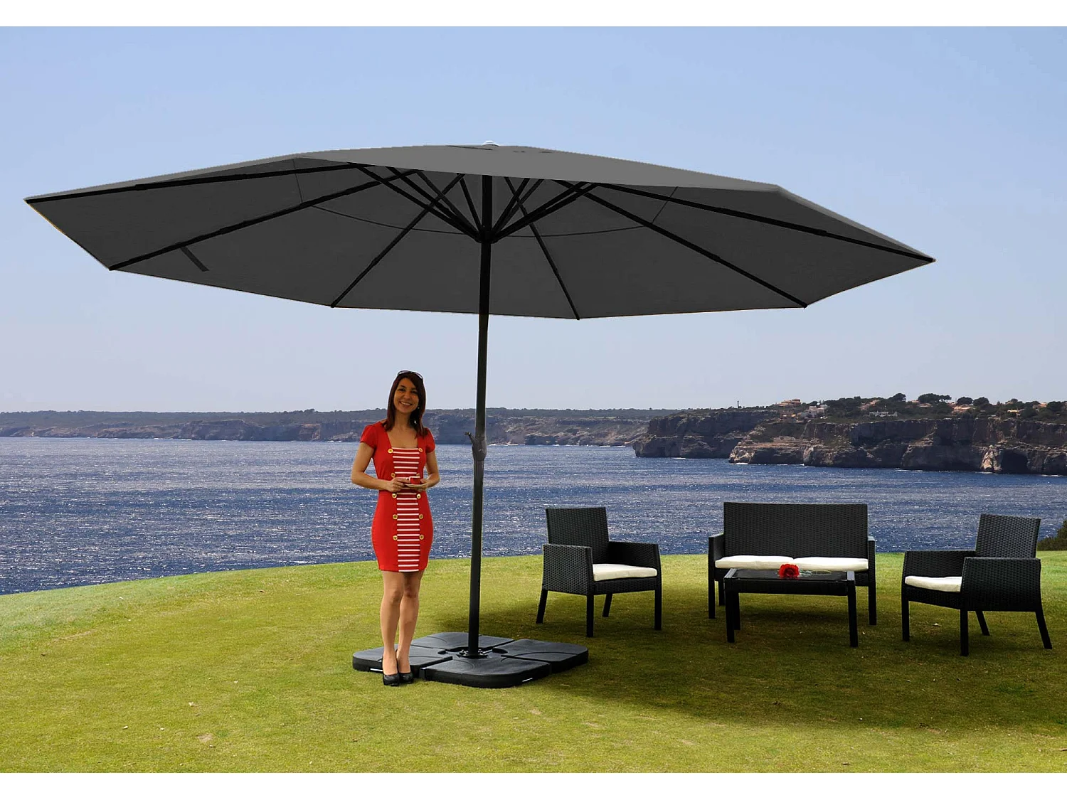 Parasol Carpi Pro,  antracyt ze stojakiem