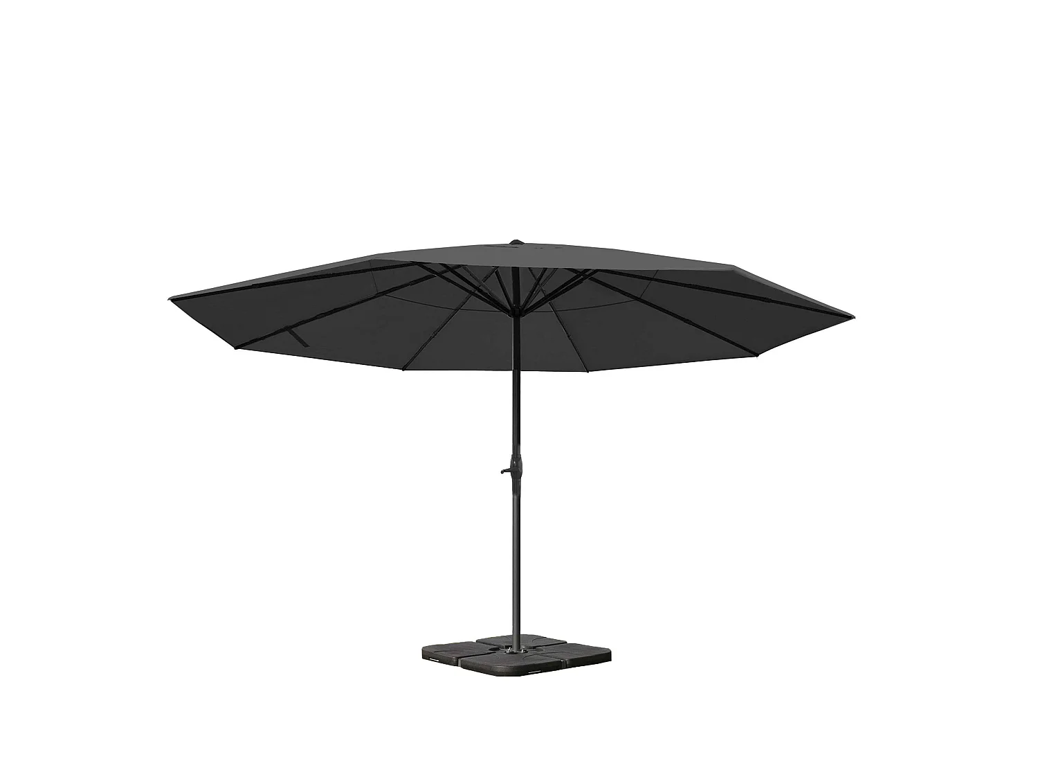 Parasol Carpi Pro Ø 5m,  anthracite avec socle