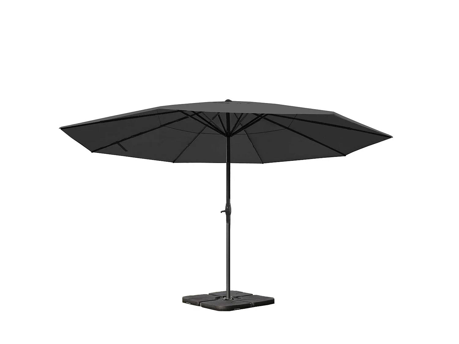 Parasol Carpi Pro Ø 5m,  anthracite avec socle