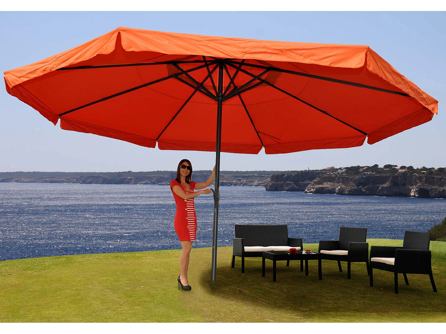 Sonnenschirm Carpi Pro, Terracotta ohne Ständer