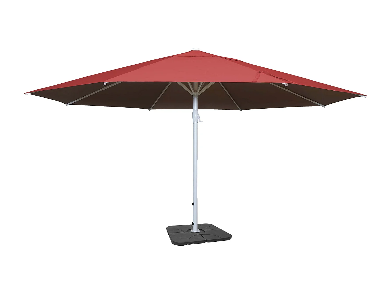 Parasol Carpi II, Ø 5m,  rouge avec support