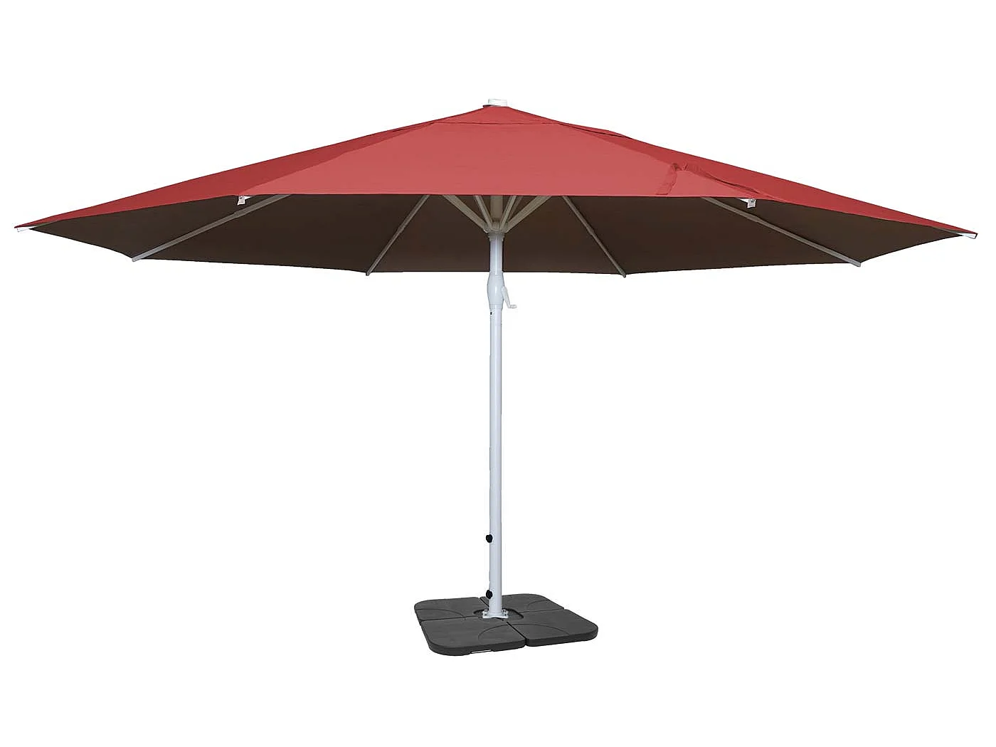 Parasol Carpi II, Ø 5m,  rouge avec support