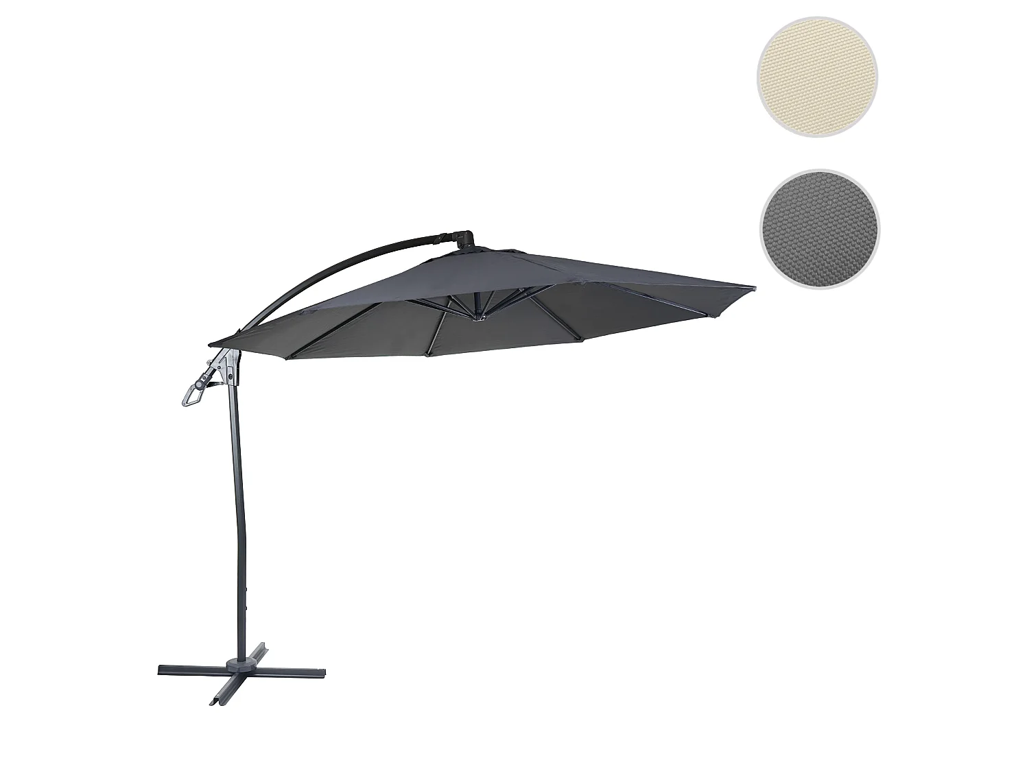 Zweefparasol MCW-D14 rond,  antraciet zonder voet