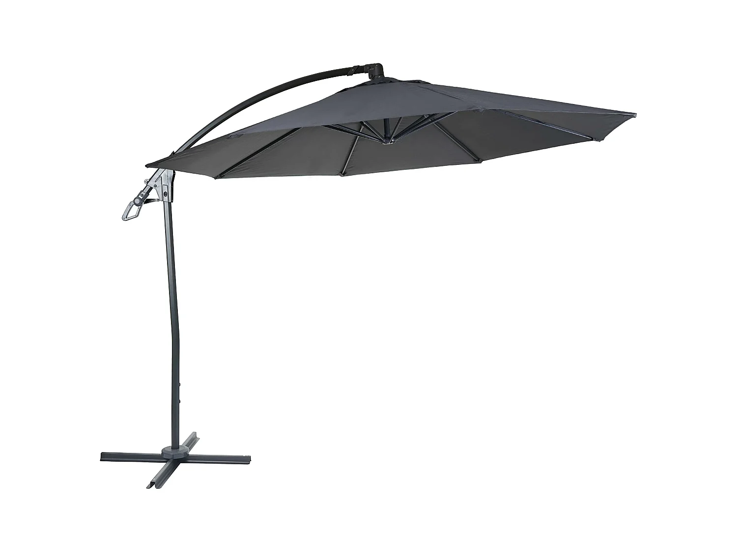 Parasol déporté MCW-D14 rond Ø 3m,  anthracite sans pied