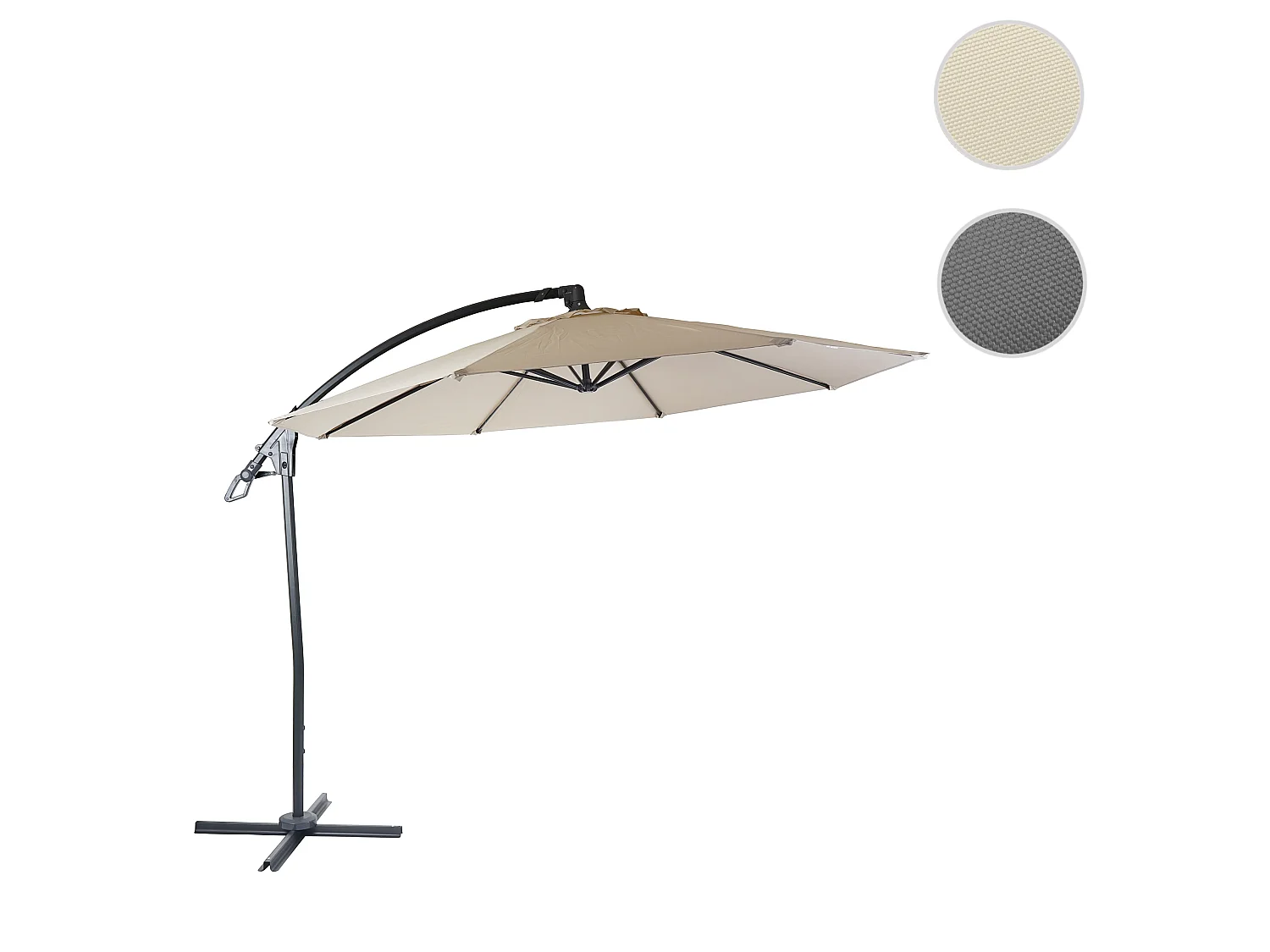 Zweefparasol MCW-D14 rond,  crème-wit zonder voet