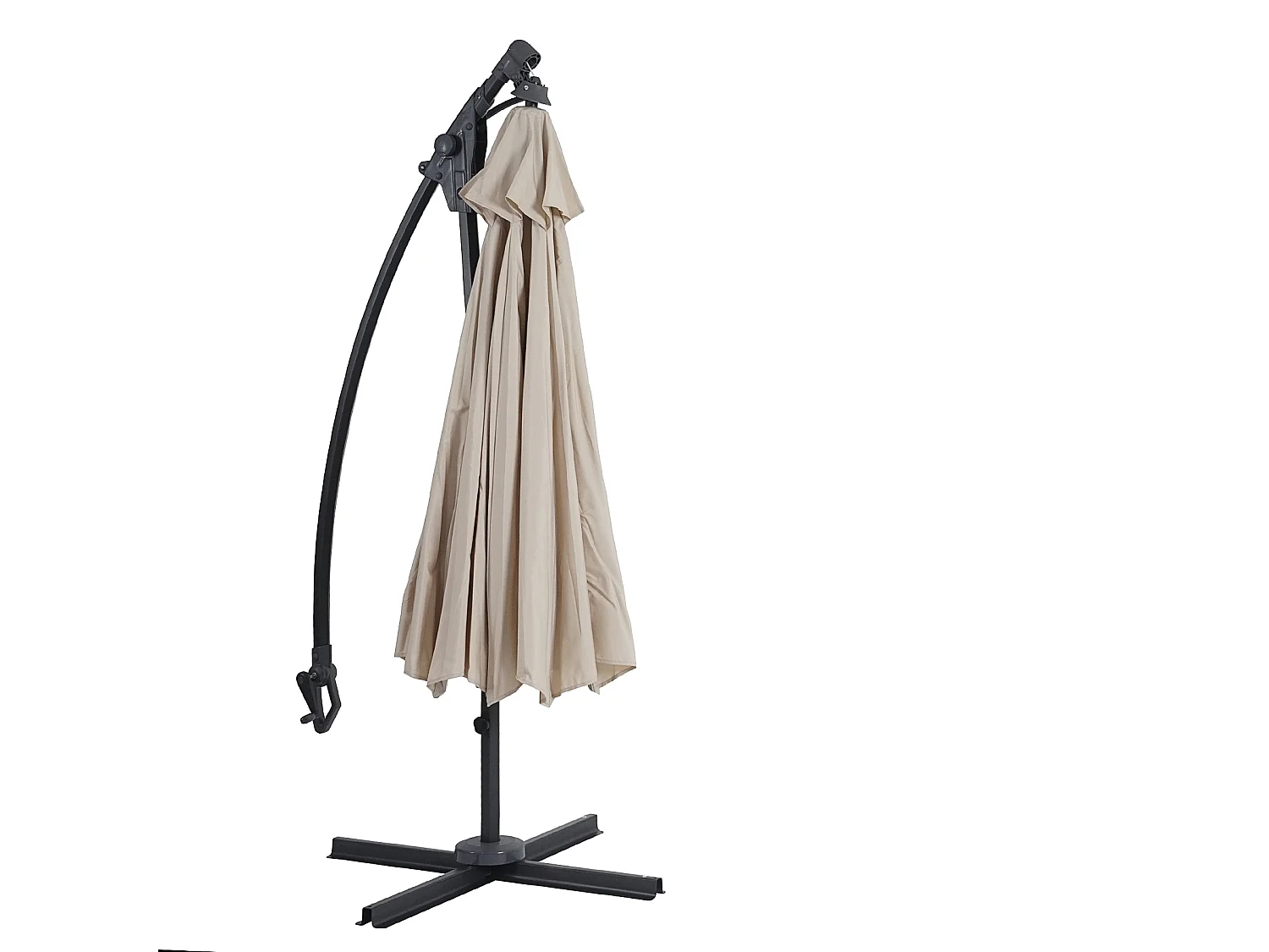 Parasol déporté MCW-D14 rond Ø 3m,  crème / blanc sans support