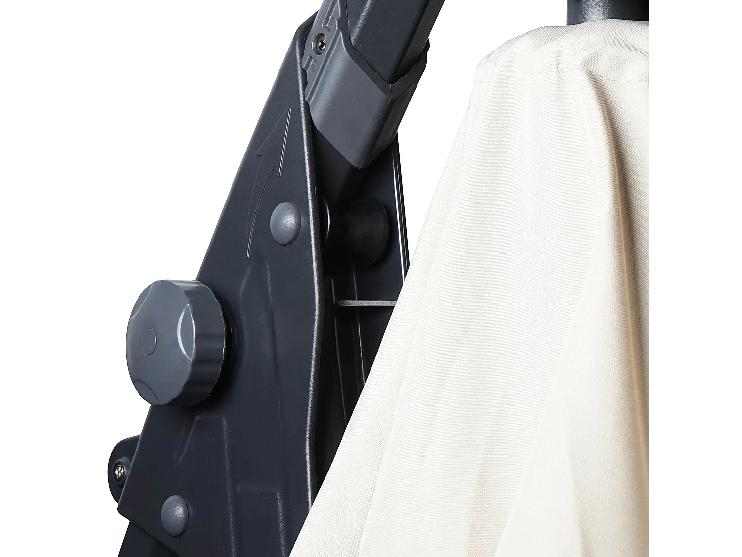 Parasol déporté MCW-D14 rond Ø 3m,  crème / blanc sans support