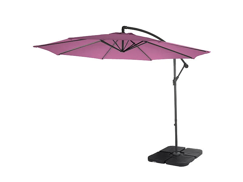 Kantelbare zweefparasol Terni,  lavendel-rood met voet