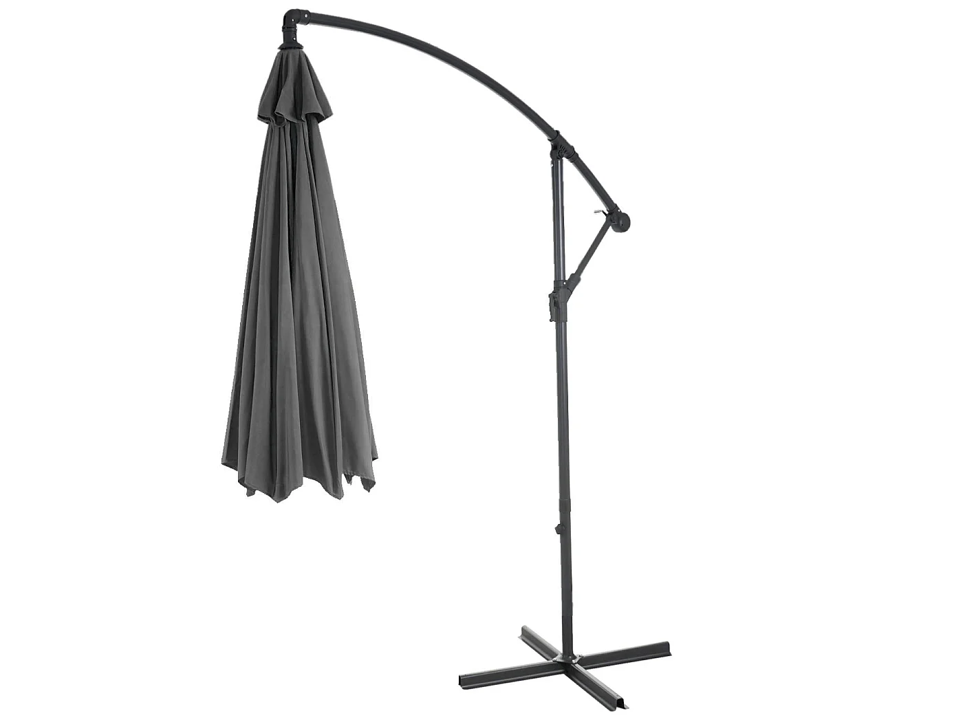 Parasol déporté Terni Ø 3m inclinable,  gris avec socle à poids