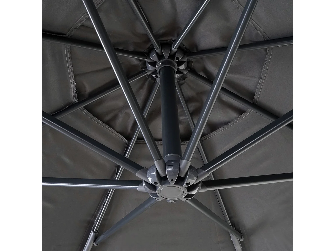 Parasol déporté Terni Ø 3m inclinable,  gris avec socle à poids