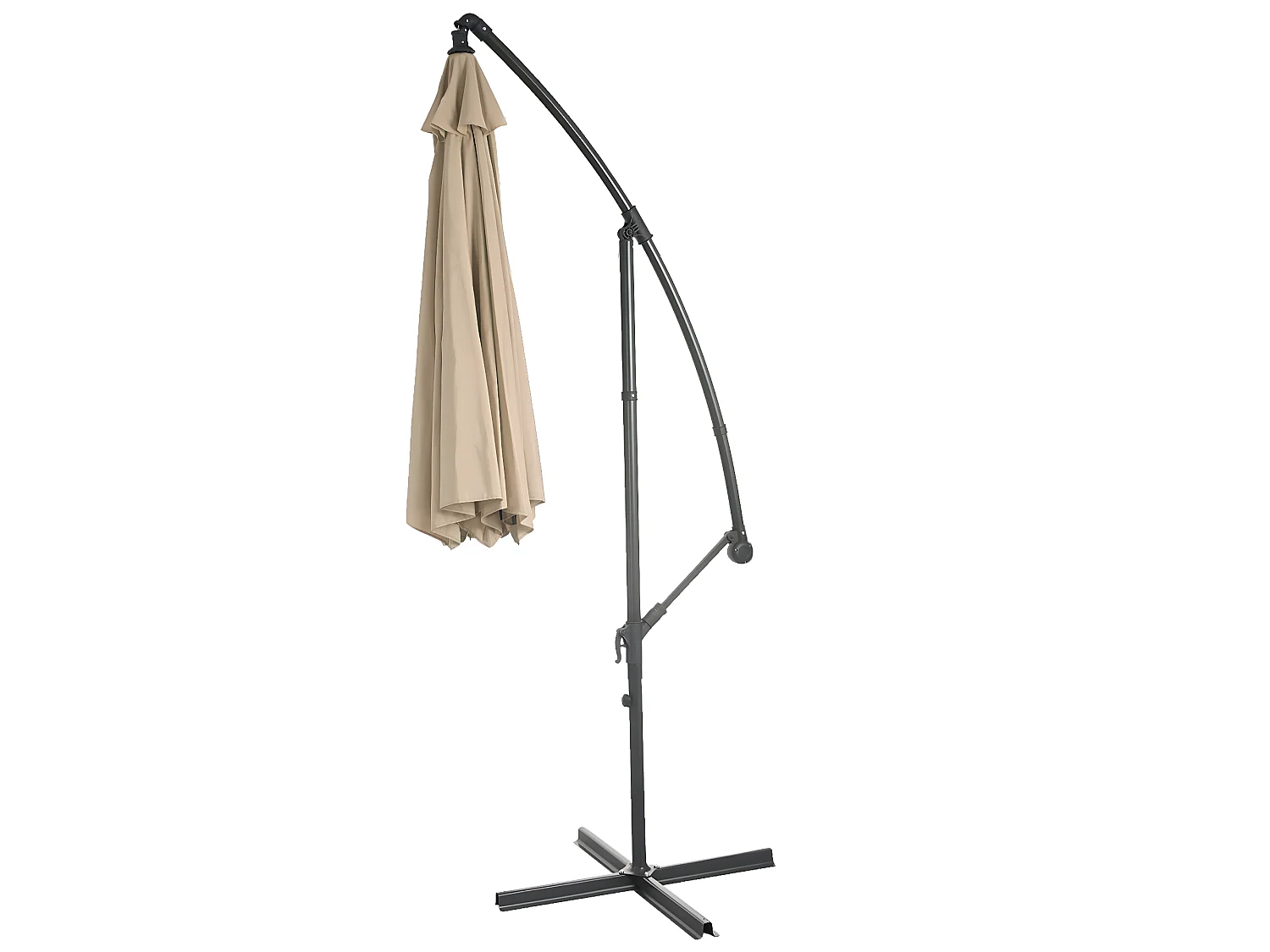 Sombrilla basculante Terni,  arena-beige con soporte