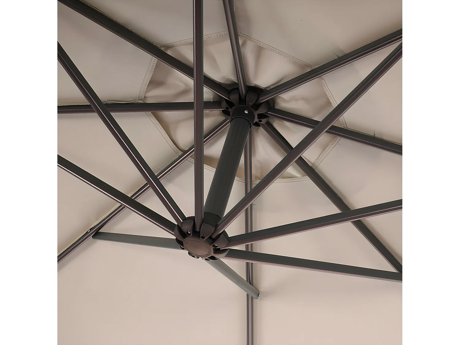 Sombrilla basculante Terni,  arena-beige con soporte