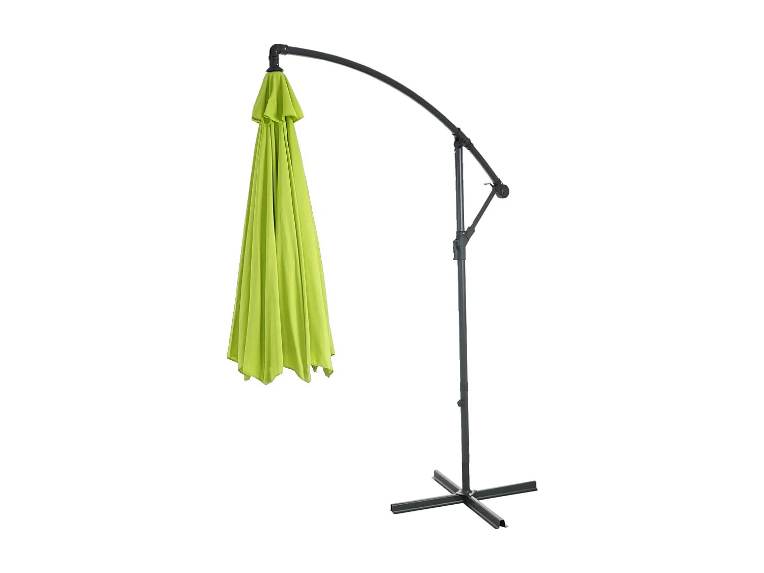 Parasol déporté Terni Ø 3m inclinable,  vert limon avec support