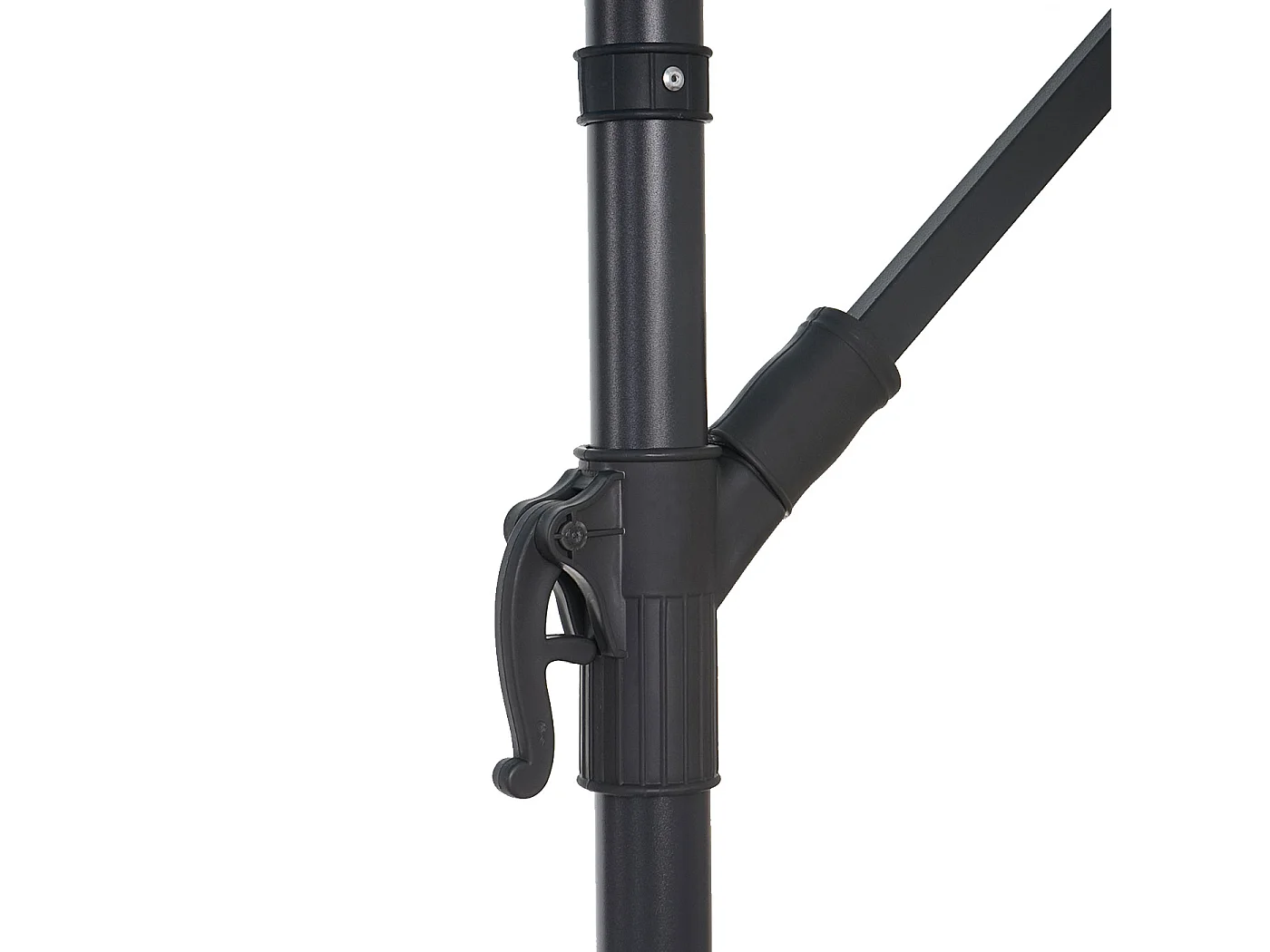 Parasol déporté Terni Ø 3m inclinable,  vert limon avec support