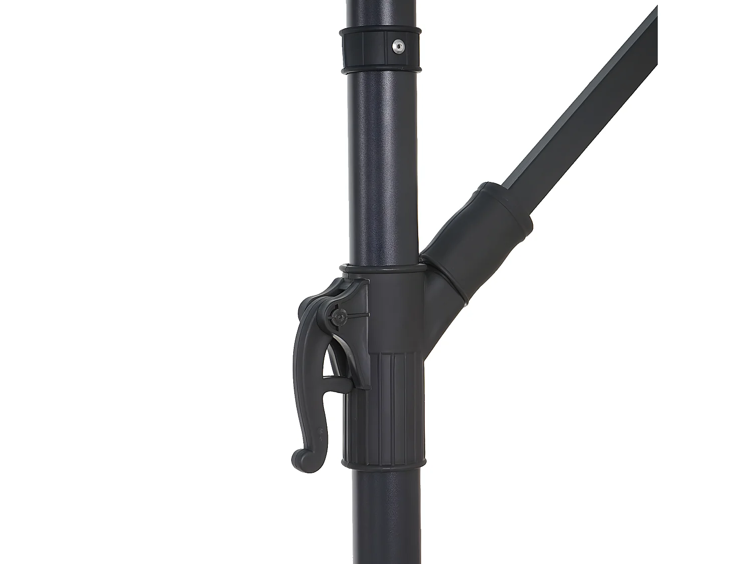 Zweefparasol met verlichting Terni,  turkooisblauw met standaard