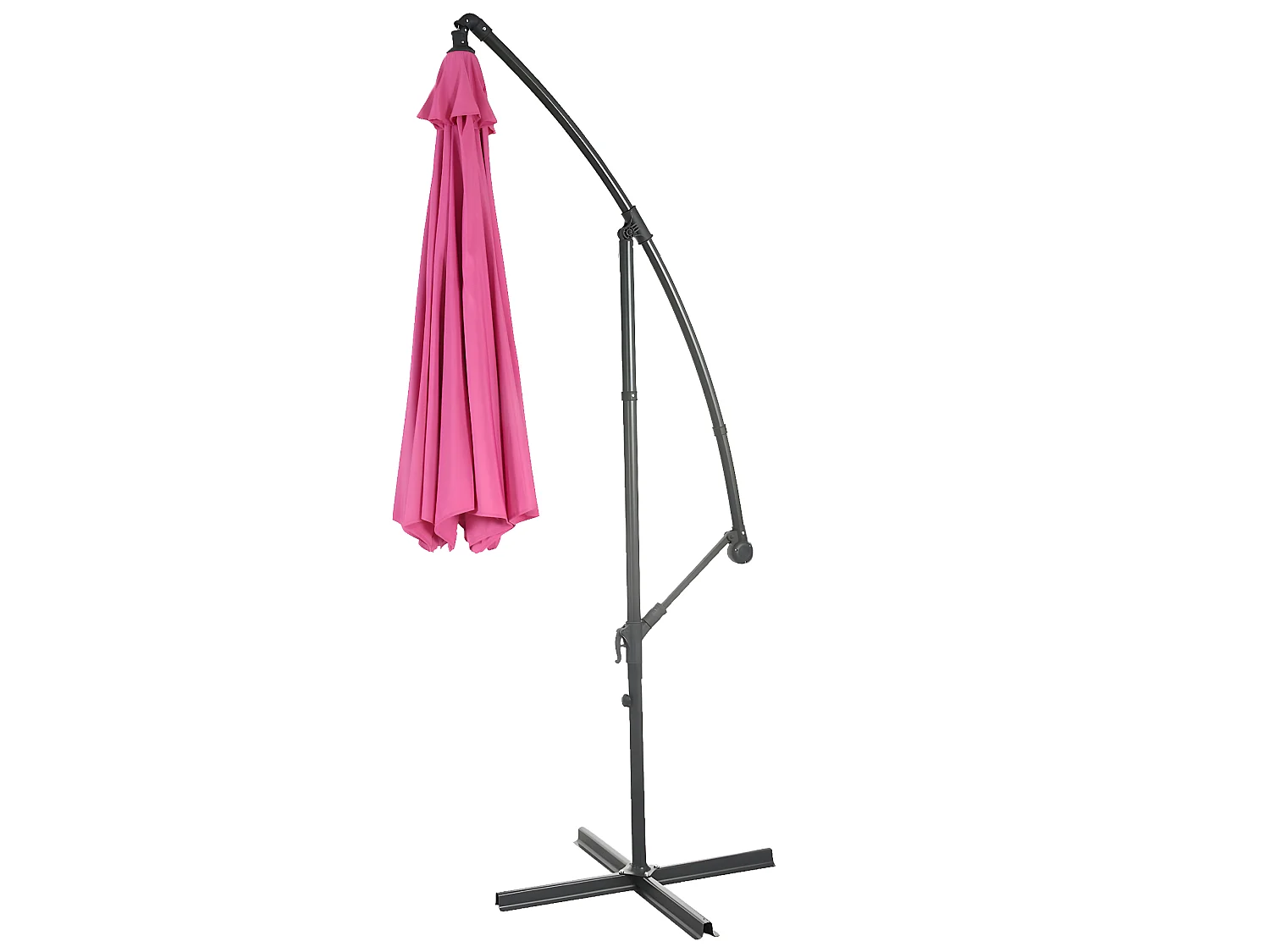 Kantelbare zweefparasol Terni,  roze met voet