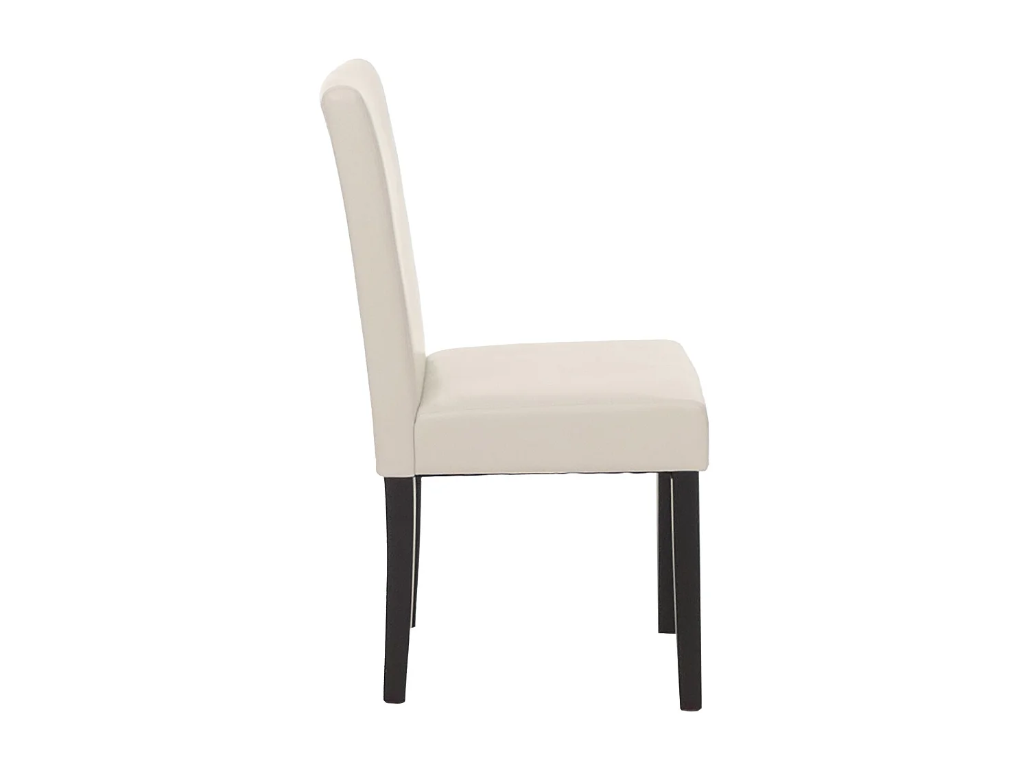 Chaise de salle à manger Littau (lot de 6),  cuir reconstitué blanc, pieds foncés