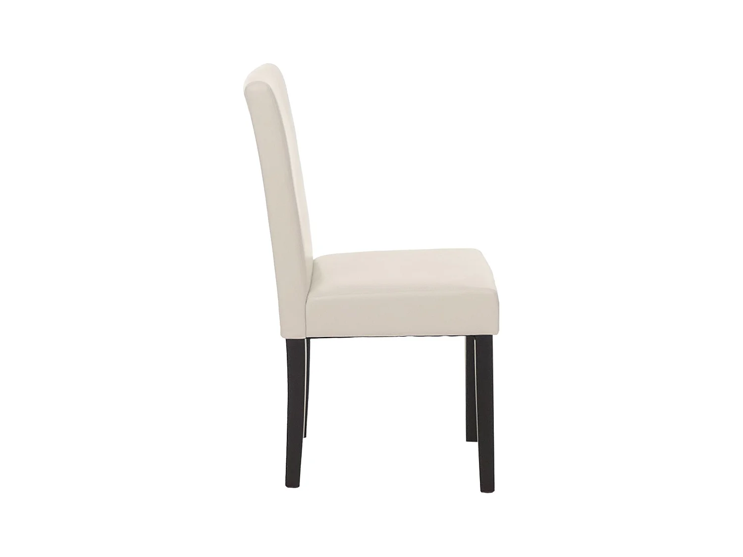 Silla de comedor Littau (juego de 6),  cuero, blanco, patas oscuras