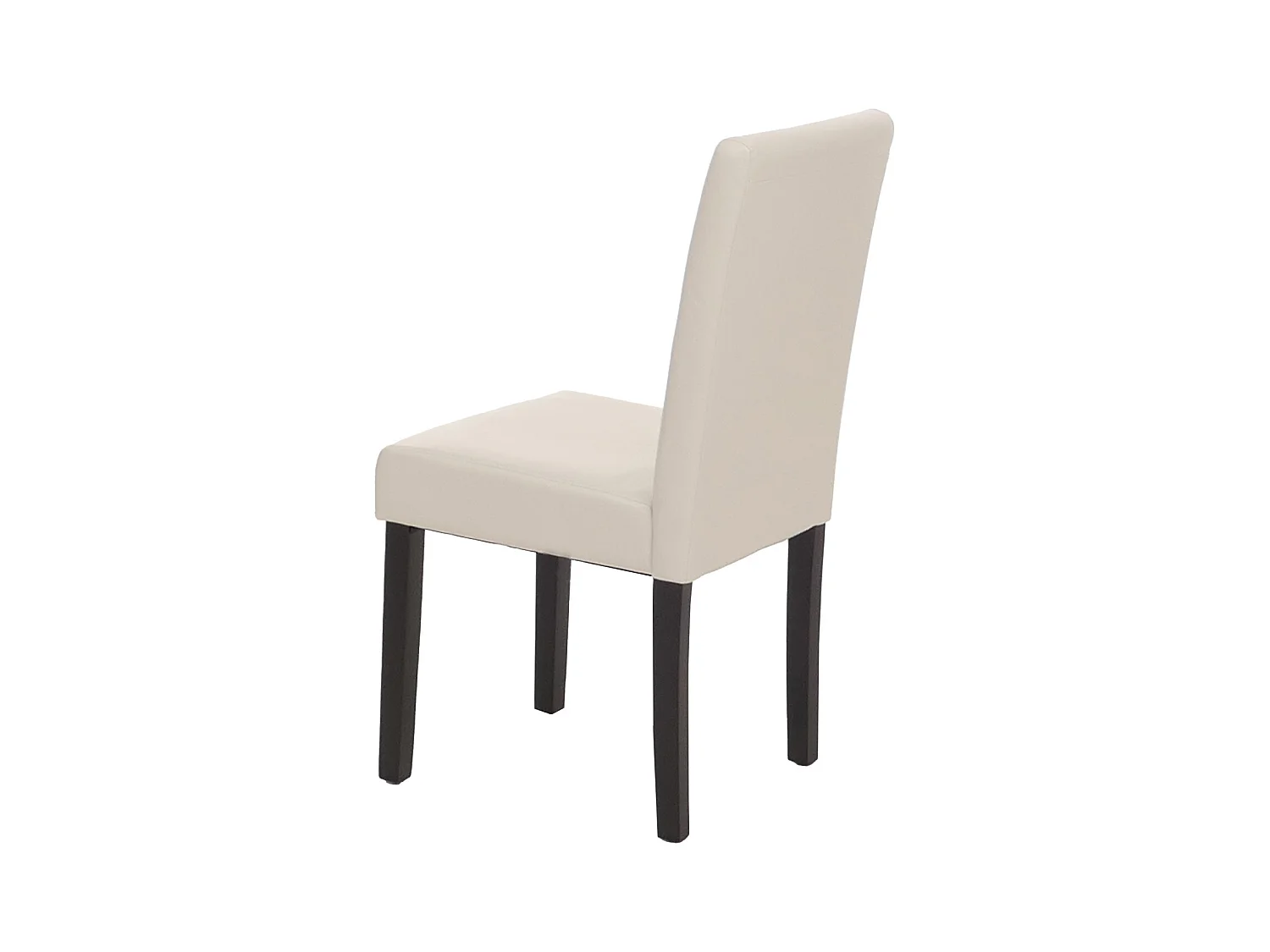 Silla de comedor Littau (juego de 6),  cuero, blanco, patas oscuras