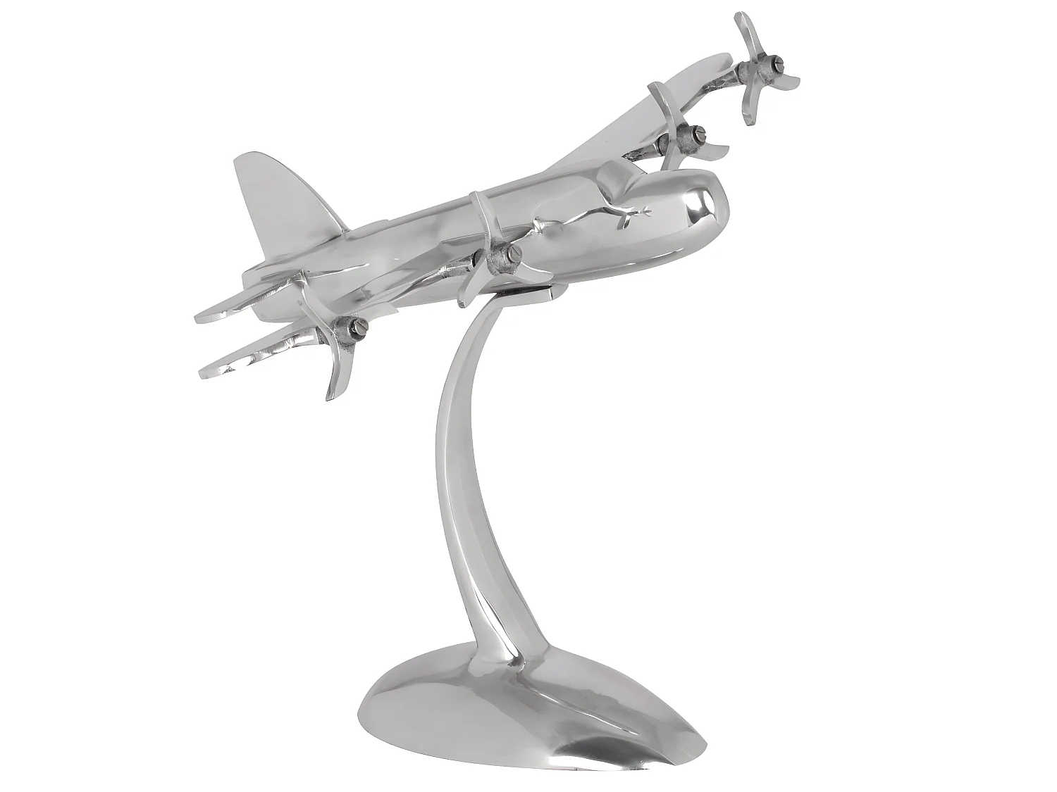 Design Deko Flugzeug Propeller aus Aluminium Flieger Farbe Silber