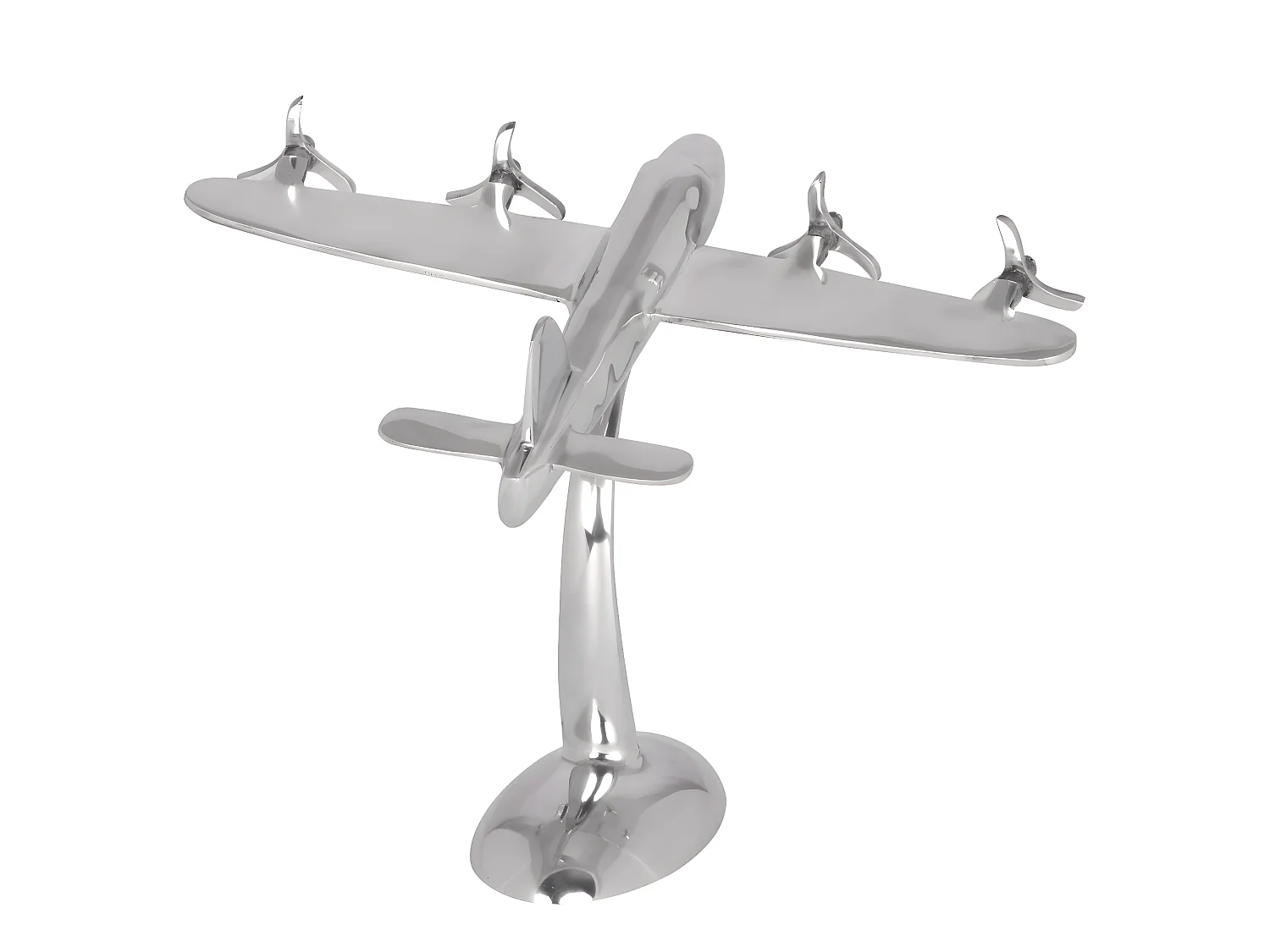 Design Deko Flugzeug Propeller aus Aluminium Flieger Farbe Silber