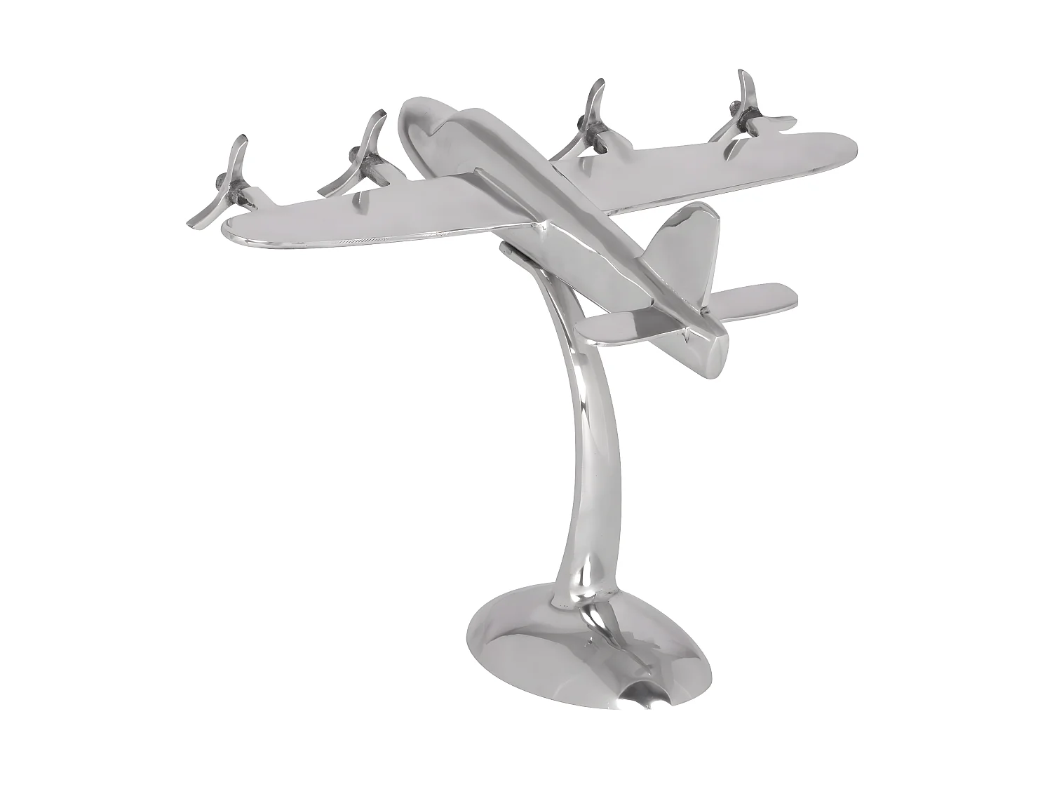 Design Deko Flugzeug Propeller aus Aluminium Flieger Farbe Silber