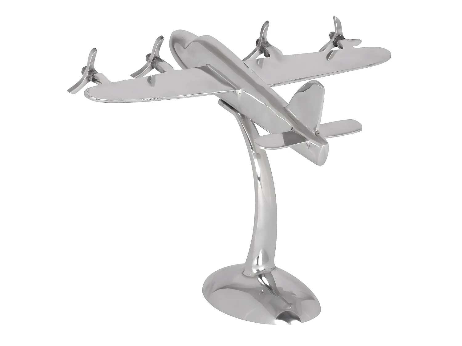 Conception Deco avions hélice en aluminium couleur argent dépliant