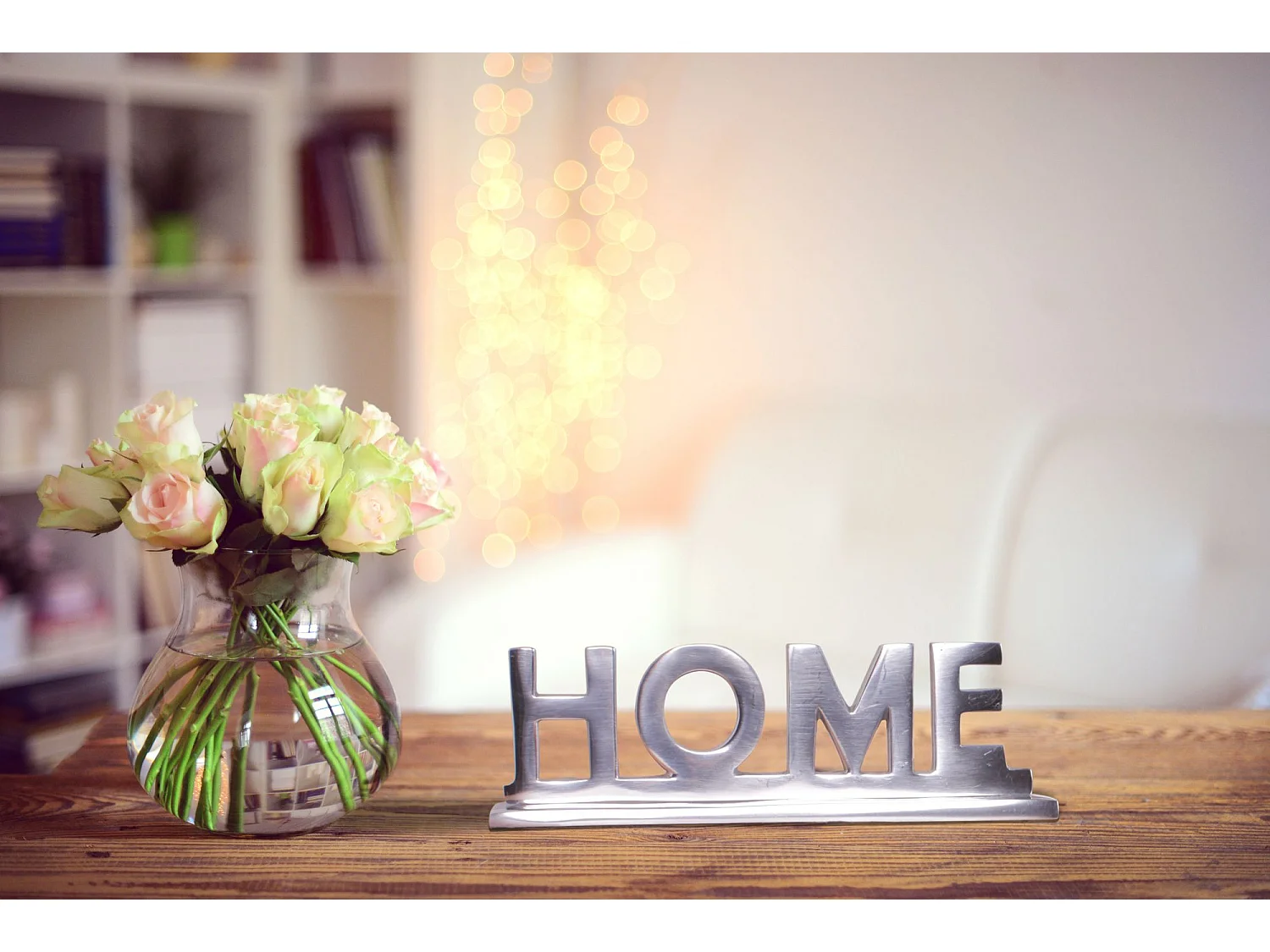 Home Schriftzug Deko Wohnzimmer Tisch Dekoration Alu Aluminium Wohndeko