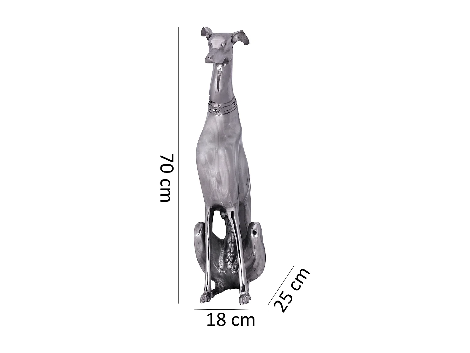 Décoration Design Chien aluminium argenté sculpture lévrier chien statue