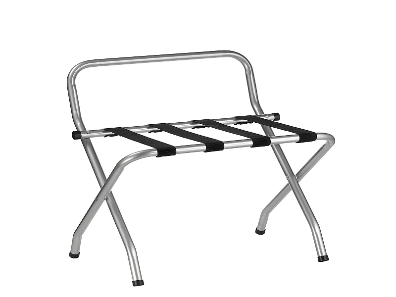 Porte-valise SUITE en métal gris, support-bagages accessoire de chambre hôtel pour sac de voyage et valise, support valise pliable a