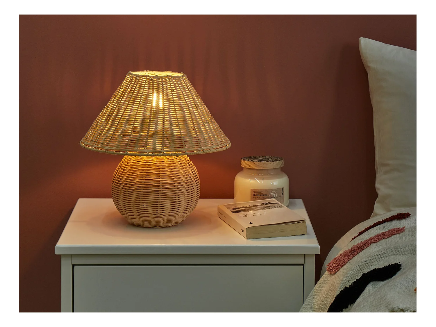 Lámpara de mesa CINDER Ratán Natural