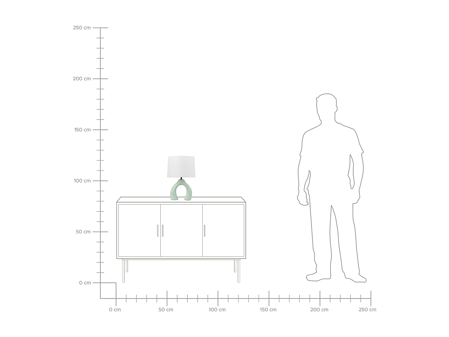 Lámpara de mesa ABBIE Cerámica Verde claro