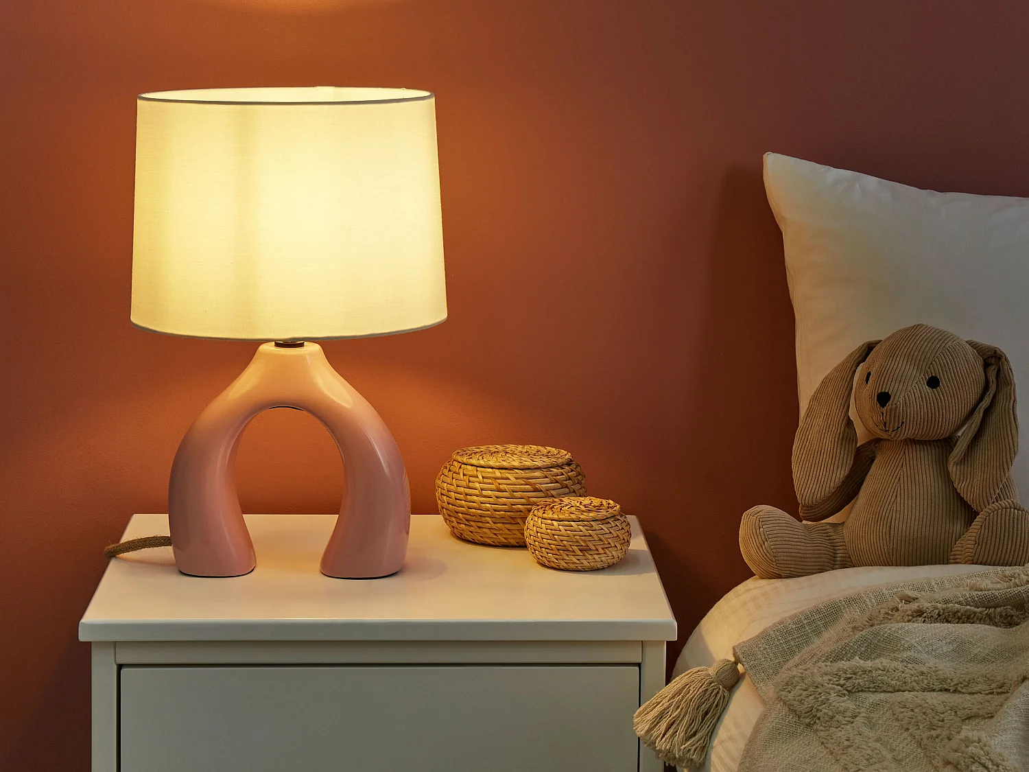 Tafellamp ABBIE Keramiek Roze