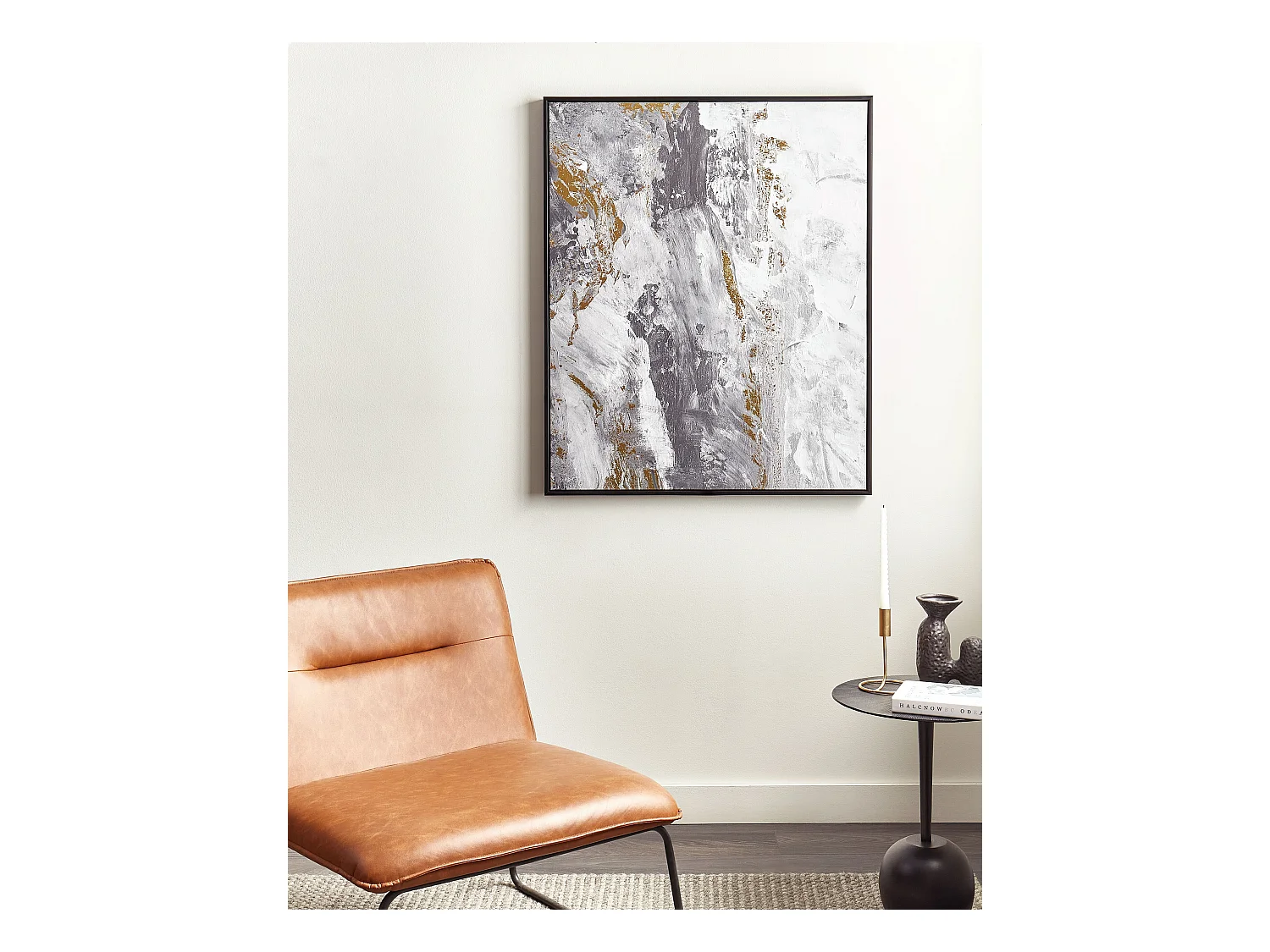 Canvas JESI Abstract motief 83 x 103 cm Grijs