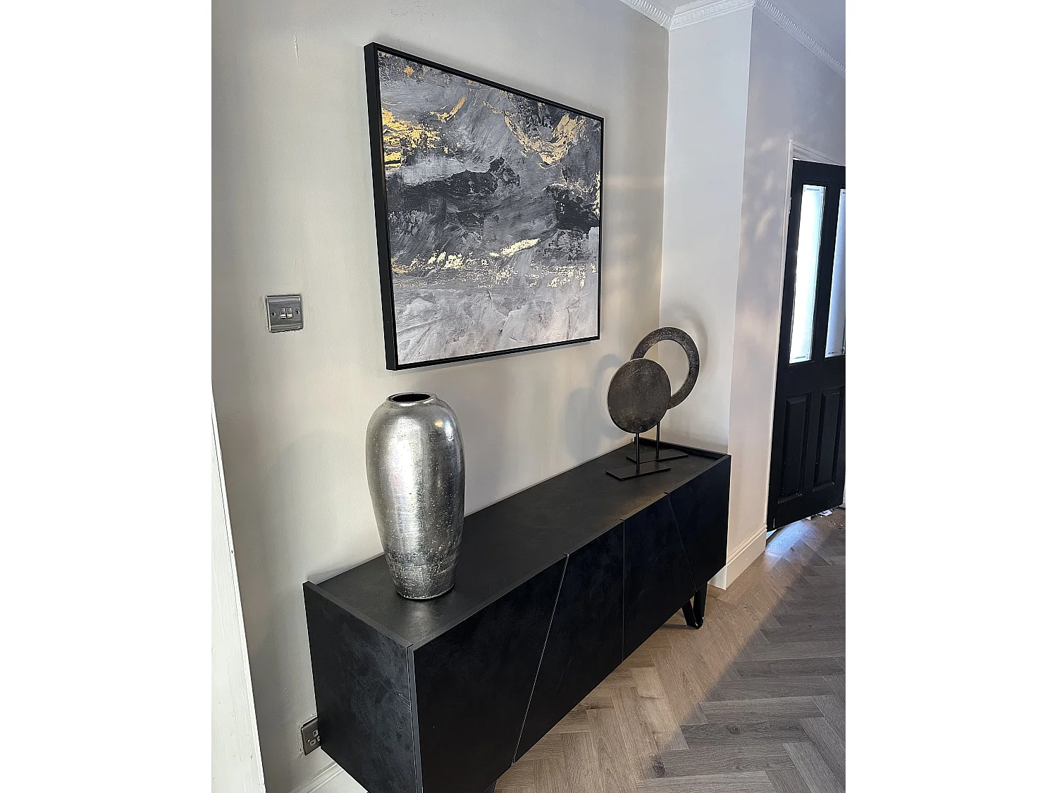 Canvas JESI Abstract motief 83 x 103 cm Grijs