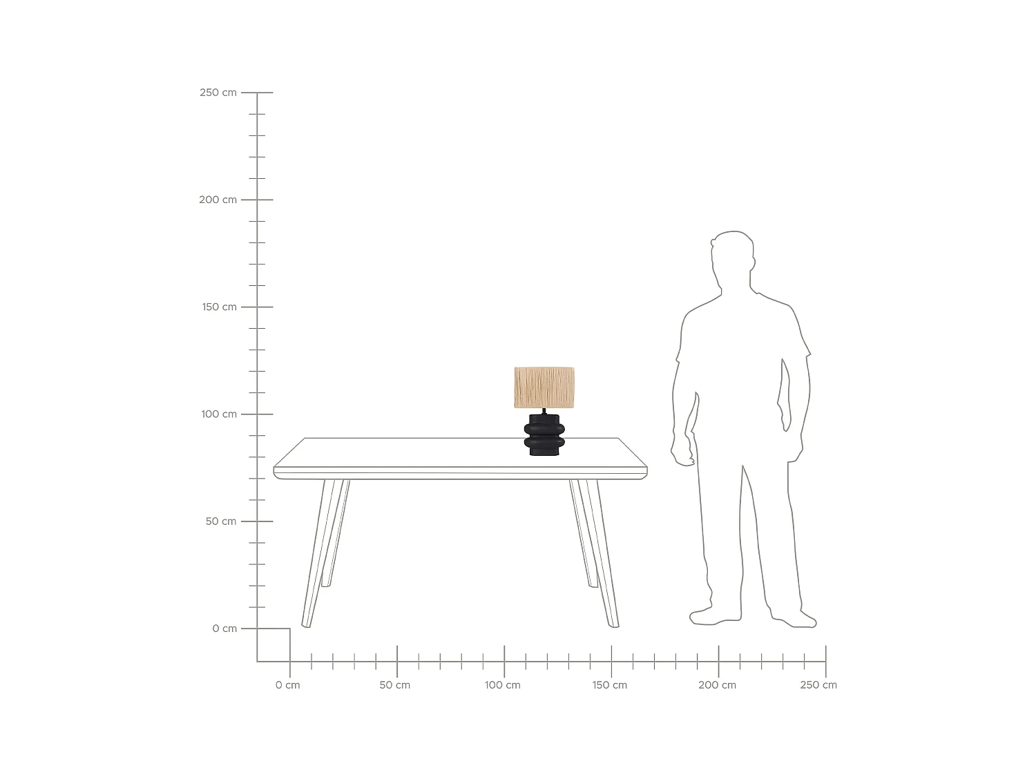 Lámpara de mesa JUDY Cerámica Negro