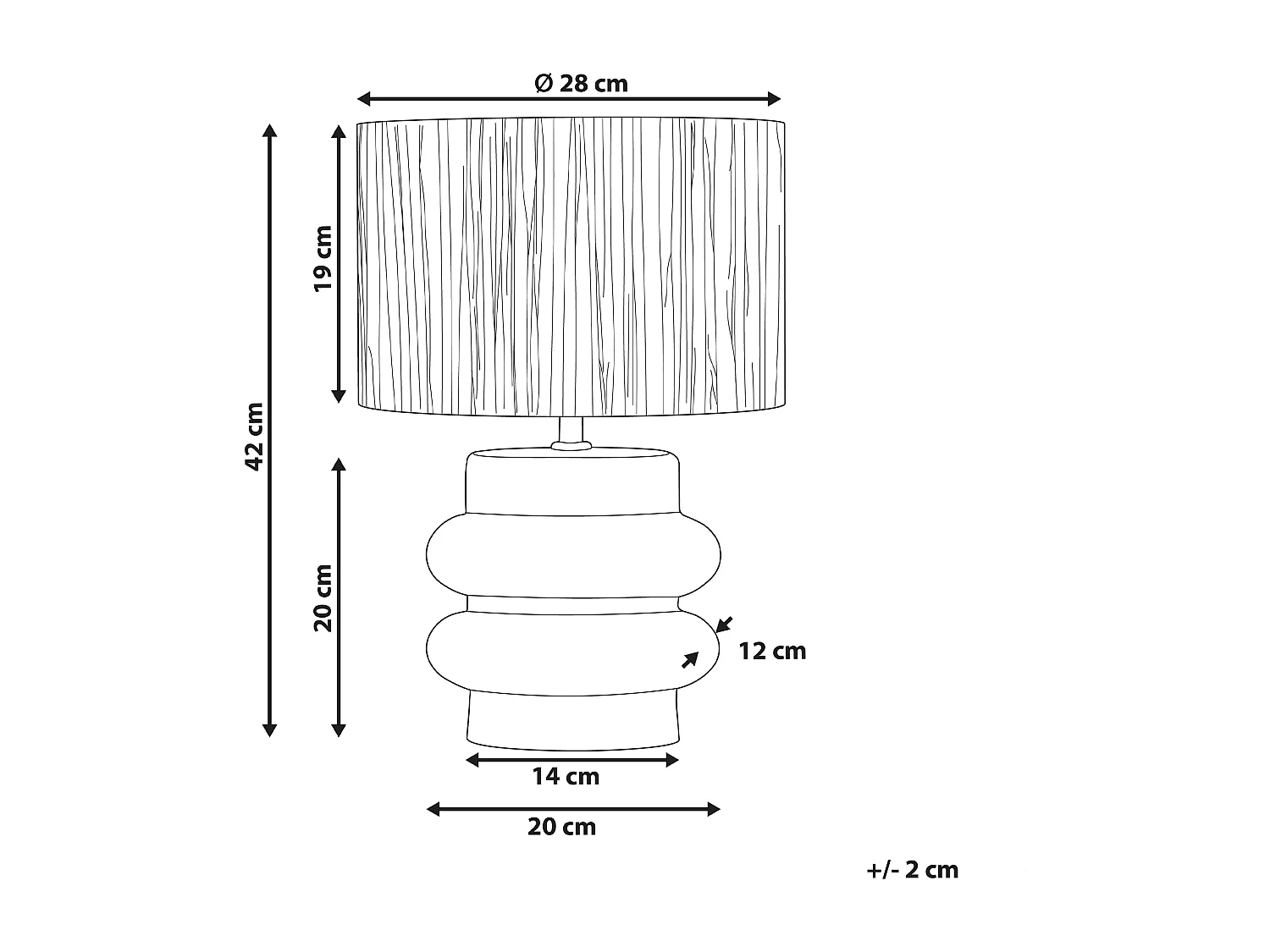 Lampe à poser JUDY Céramique Noir