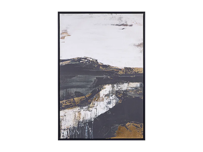 Imprimé sur toile STATTE Motif abstrait 63 x 93 cm Noir